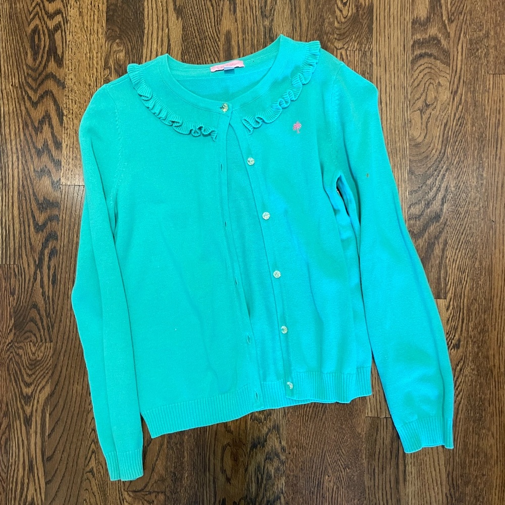 Blue/green Lilly Pulitzer Cardigan Kids (12-14)